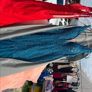 Elegant Blue Lace Gown